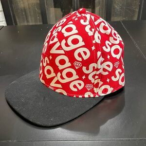 Savage Diamond Hats Brooklyn Cloth mfg co Snap Back Hat Cap One Size red/blk